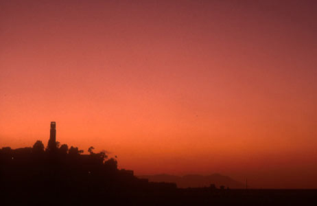 Photo of Coit Tower at Sunset in San Francisco